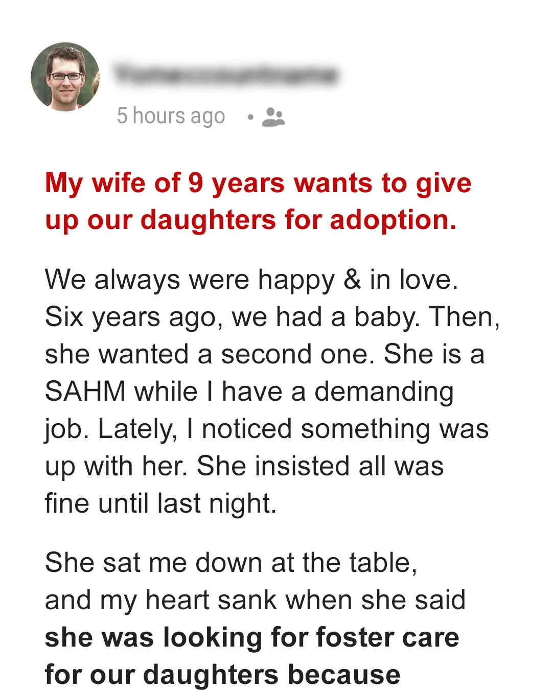 Wife Approaches Husband Of 9 Years Saying She’s Going To Give Their 2 